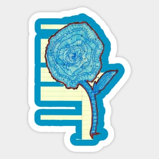 Upsidedown Carnation Blue Sticker